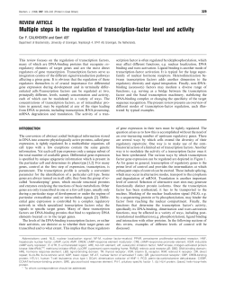 Multiple steps in the regulation of transcription