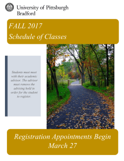FALL 2017 Schedule of Classes - Pitt