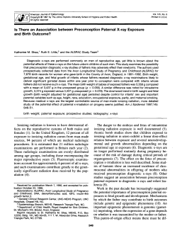 Is There an Association between Preconception Paternal X