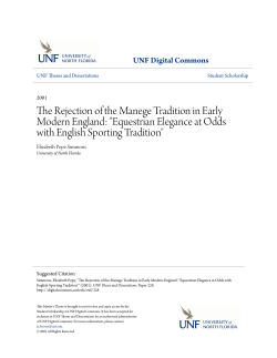 The Rejection of the Manege Tradition in Early Modern England