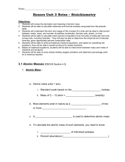 Chapter 3 Stoichiometry: Chemical Calculations