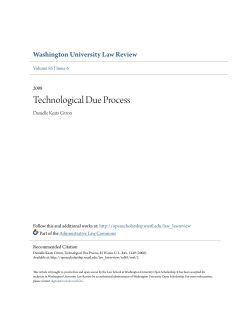Technological Due Process - Washington University Open Scholarship