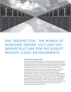EMC Perspective: The Power of Windows Server 2012 and EMC