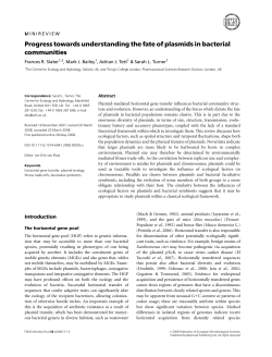 Progress towards understanding the fate of plasmids in bacterial