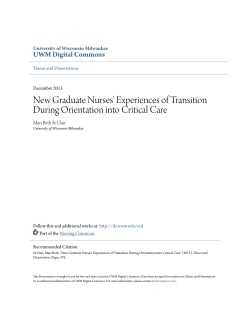 New Graduate Nurses` Experiences of Transition During Orientation