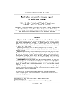 Facilitation between bovids and equids on an African savanna