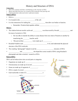 History and Structure of DNA Notes
