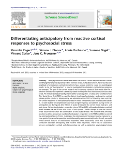 Differentiating anticipatory from reactive cortisol responses to