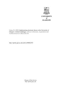 Implementing electronic theses at the University of Glasgow: cultural