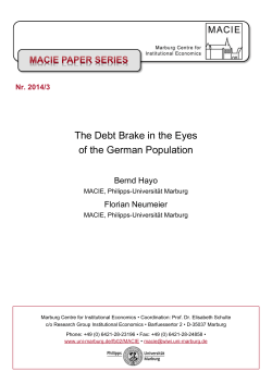 The Debt Brake in the Eyes of the German Population