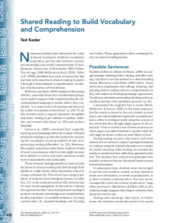 Shared Reading to Build Vocabulary and Comprehension