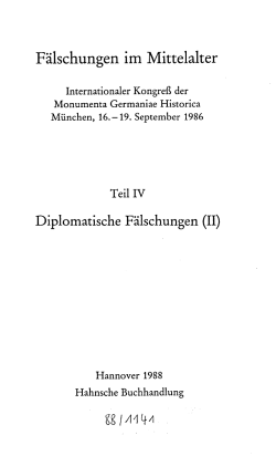 F&auml;lschungen im Mittelalter