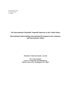 The International Charitable Nonprofit Subsector in