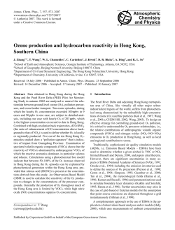 Ozone production and hydrocarbon reactivity in Hong Kong