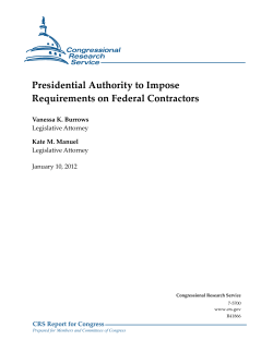 Presidential Authority to Impose Requirements on Federal Contractors