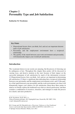 Personality Type and Job Satisfaction