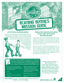 Reading Buddies Mission Guide for Older Buddies