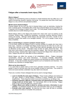 Fatigue after a traumatic brain injury (TBI)