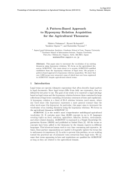 A Pattern-Based Approach to Hyponymy Relation Acquisition for the