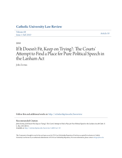 If It Doesn`t Fit, Keep on Trying?: The Courts` Attempt to Find a Place