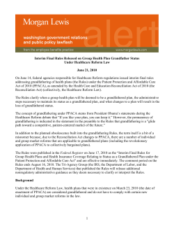 Interim Final Rules Released on Group Health Plan Grandfather