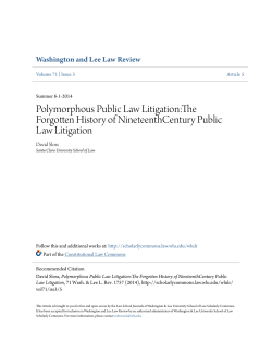 Polymorphous Public Law Litigation:The Forgotten History of