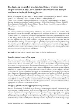 Grassland and forages in high output dairy farming systems