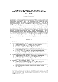 to what extent does the iccpr support procreation and parenting by