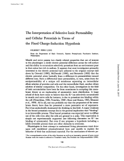 The Interpretation of Selective Ionic Permeability and Cellular