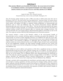 abstract: oklahoma mortgage lending patterns