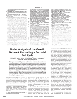 Global Analysis of the Genetic Network Controlling a Bacterial Cell