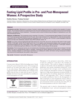 Fasting Lipid Profile in Pre- and Post