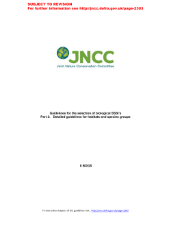 JNCC Guidelines for the selection of SSSIs - Chapter 8