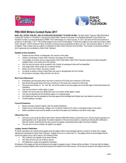 PBS KIDS Writers Contest Rules 2017