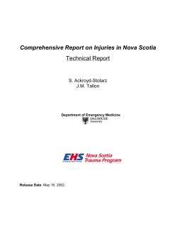 Comprehensive Report on Injuries in Nova Scotia