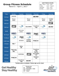 Group Fitness Schedule
