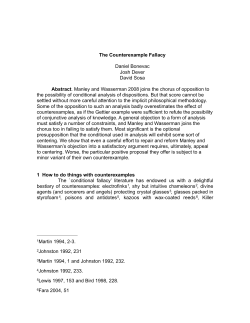 The Counterexample Fallacy Daniel Bonevac Josh Dever David