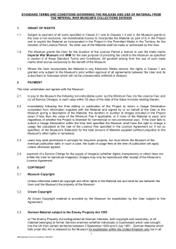 STANDARD TERMS AND CONDITIONS GOVERNING THE