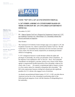 Oppose Senator Ted Cruz`s Request for Unanimous