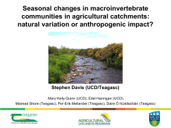Seasonal changes in macroinvertebrate communities in agricultural