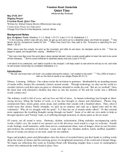 Quiet Time - Chicago First Church of the Nazarene Home