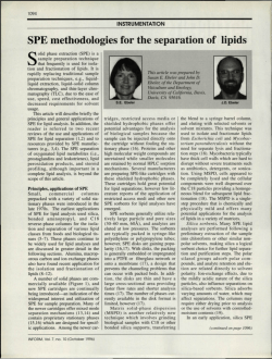 SPE methodologies for the separation of lipids