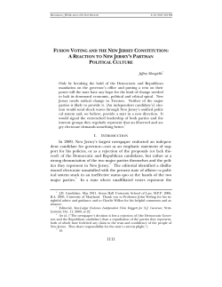 Fusion Voting and the New Jersey Constitution