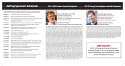 2013 (Sept. 25) Gill Symposium and Award Ceremony Schedule