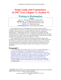 Study Guide and Commentary ACIM Text, Chapter 11, Section VI