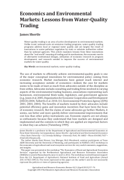Economics and Environmental Markets: Lessons from Water