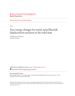 Free energy changes for metal, metal fluoride displacement