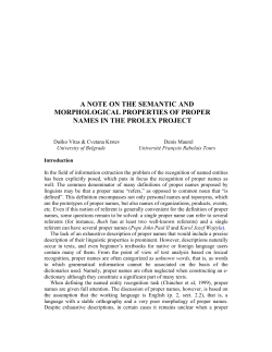 a note on the semantic and morphological properties of proper