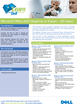 Microsoft Office 2003 Beginner to Expert &ndash; (60 days)