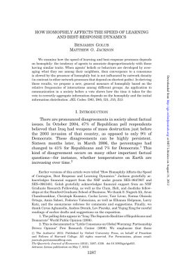 HOW HOMOPHILY AFFECTS THE SPEED OF LEARNING AND
